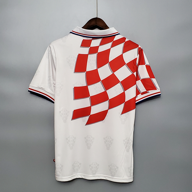 Croatia Retro Soccer Jersey Shirt Red&White1998 - Click Image to Close